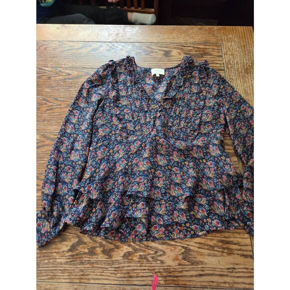 Sezane Celine purple with floral print blouse sz 36 US 4 - Picture 2 of 5